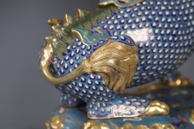 （议价） 清 铜胎景泰蓝掐丝珐琅麒麟香薰 一对