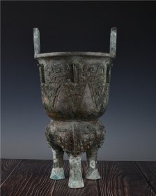 商周青铜器三足簋古董古玩古铜器文玩艺术收藏品老物件