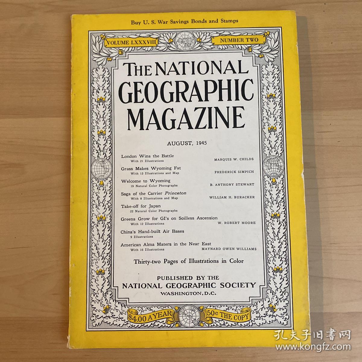 现货 national geographic美国国家地理1945年8月（品相很好）