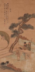 回流老画：海派著名画家 钱慧安人物图，原装旧裱立轴，整幅160*46画心66*33