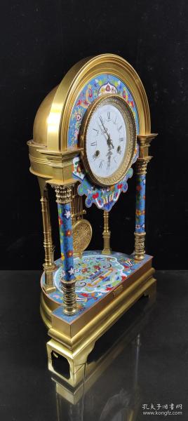 1008_景泰蓝机械表，手工打造，成色一流，保存完好，收藏佳品