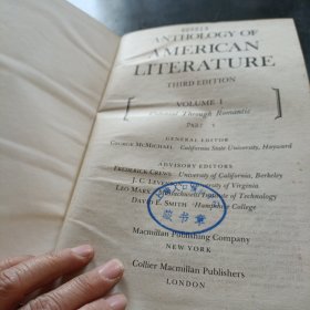 ANTHOLOGY OF AMERICAN LITERATURE THIRD EDITION [VOLUME 1] Part 1