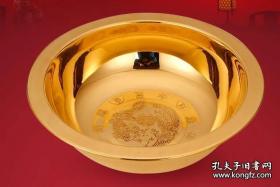 超大型黄铜铜器铜盆直径36厘米高10厘米