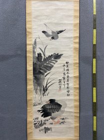 筱山，清代古画写意文人画《芦雁图》