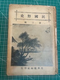 民国早期出版《民国野史》第三编，光华编辑社出版，姜泣群著，姜泣群（本名姜侠魂，浙江鄞县人，民国初年提倡国术，著有多部武侠小说）……