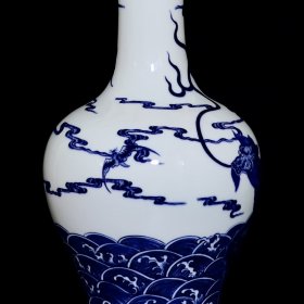 清雍正青花福在眼前麒麟纹赏瓶2 37/18厘米