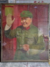 巨幅毛主席招手像（油画）主席画像红色收藏尺寸硕大的毛主席画像旧物