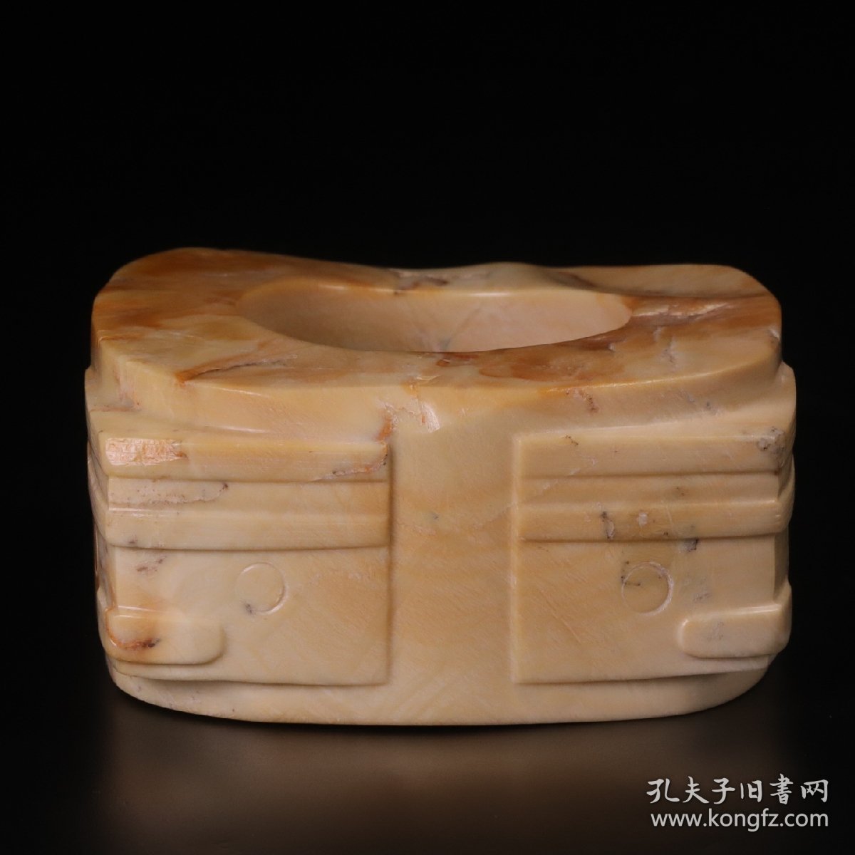 玉文化琮摆件：7.2*7.2*3.5cm重28克