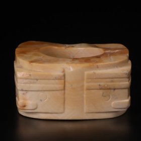 玉文化琮摆件：7.2*7.2*3.5cm重28克