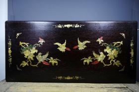 紫檀木镶嵌彩贝桌子琴桌
尺寸：长80cm宽38cm高32cm
重量：6500g