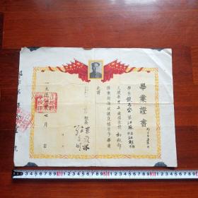 少见1954年扬州江都县邵伯镇小学毕业证书王茂林签发