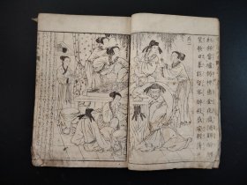 线装《唐诗选画本》存一册，有大量精美版画。22.5*15.5