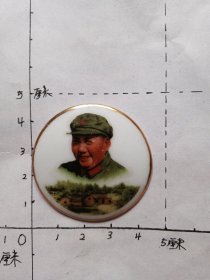 毛主席像章（瓷章，韶山 背面：毛主席万岁 中国湖南 MA DE IN CHINA（1））