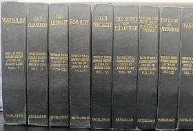 1901年精装古董书，欧洲历史小说鼻祖司各特《威佛利系列小说》Walter Scott THE WAVERLEY NOVELS，24册全，200多幅整页版画插图，布面精装，英文原版，书顶刷金，毛边