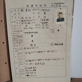 1958年江西湖口县双钟渔业社渔民张荣利个人资料登记表及档案袋一份(编号:2099)