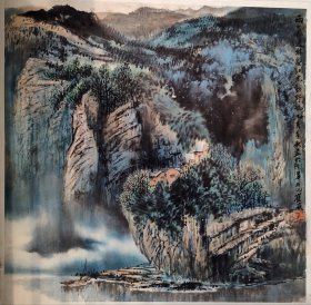 崔威 崔松石之子著名画家 山水斗方精品