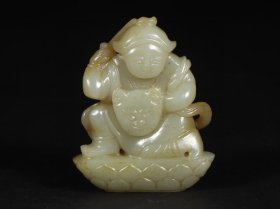 和田玉武士摆件