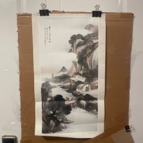 吴石倦年画       秋山夕照图       尺寸： 34 x  61        5