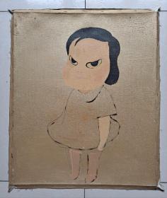 佚名奈良美智风格人物肖像油画“小女孩”
