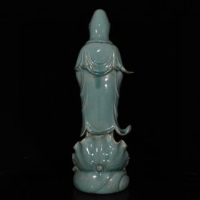 宋代汝窑开片送子观音(47×15cm)