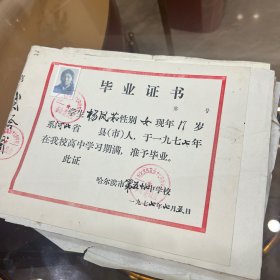 70 80年代毕业证书三十一张合售