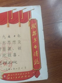 1971年奖状