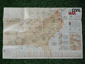 National Geographic国家地理杂志地图系列之2005年4月 Civil War 美国南北战争地图