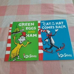 Green Eggs and Ham 绿色鸡蛋和火腿+The Cat in the Hat Comes Back (Dr Seuss Green Back Books)[戴高帽的猫回来了(苏斯博士绿背书)]2本合售【内页干净】