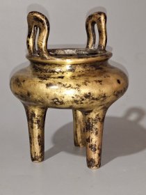 古董 古玩收藏 铜器 铜香炉 传世铜炉 回流铜香炉 纯铜香炉 长11厘米，宽11厘米，高14厘米，重量1.6斤
