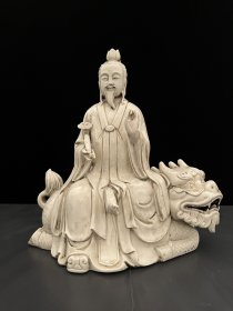 古董古玩收藏创汇时期德化白瓷太乙真人雕塑 规格：30.5x31x16.5厘米