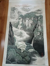 崔静海山水画（六尺整纸）来自画家本人