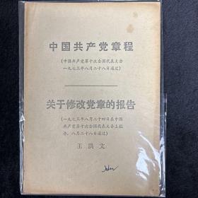 中国共产党章程
关于修改党章的报告