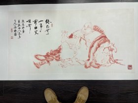 月照法师弥勒佛，笑口常开，136*67cm