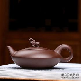 紫砂壶 原矿 机车灌浆壶 大象壶 名家吉祥如意泡茶壶 容量约：180毫升 家用茶具 收藏茶具