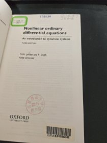 Nonlinear Ordinary Differential Equations Third Edition 非线性常微分方程第三版