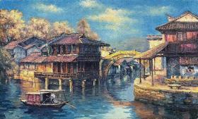中国八大美院之首
中央美院王其均教授油画景观精品
附合影视频收藏证书
尺寸不同，喜欢请询价