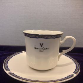 日本进口意大利品牌陶瓷家用托盘金边轻奢英式下午茶咖啡杯碟
