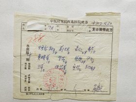 中医研究院西苑医院 名医 薛惠贞 70年代中医处方五页。