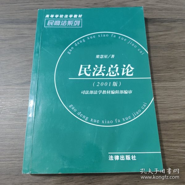 民法总论 民商法系列：高等学校法学教材-民商法系列