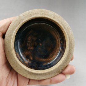 古玩旧藏窑变瓷盖罐 直径9厘米 高9厘米