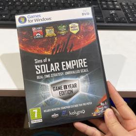 PC DVD游戏光盘 2碟盒装《太阳帝国的原罪（Sins Of A Solar Empire）》附带1本说明书+1张大图【英文版】