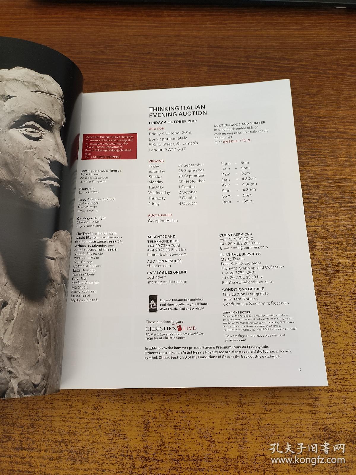 CHRISTIE'S 佳士得2019年10月伦敦拍卖会 意大利现当代艺术专场 THINKING ITALIAN MODERN AND CONTEMPORARY ART