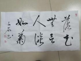手寫書法落花無(wú)言人淡如菊