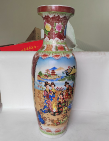 开窗彩绘仕女海帆一帆风顺花纹大瓶，高60cm，全品，收藏，传承，装饰，送礼佳品，图案寓意非常好，喜欢的朋友不要错过噢！