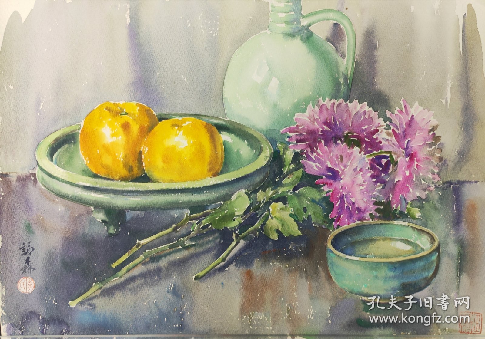 中国水粉画名家，李咏森，景物