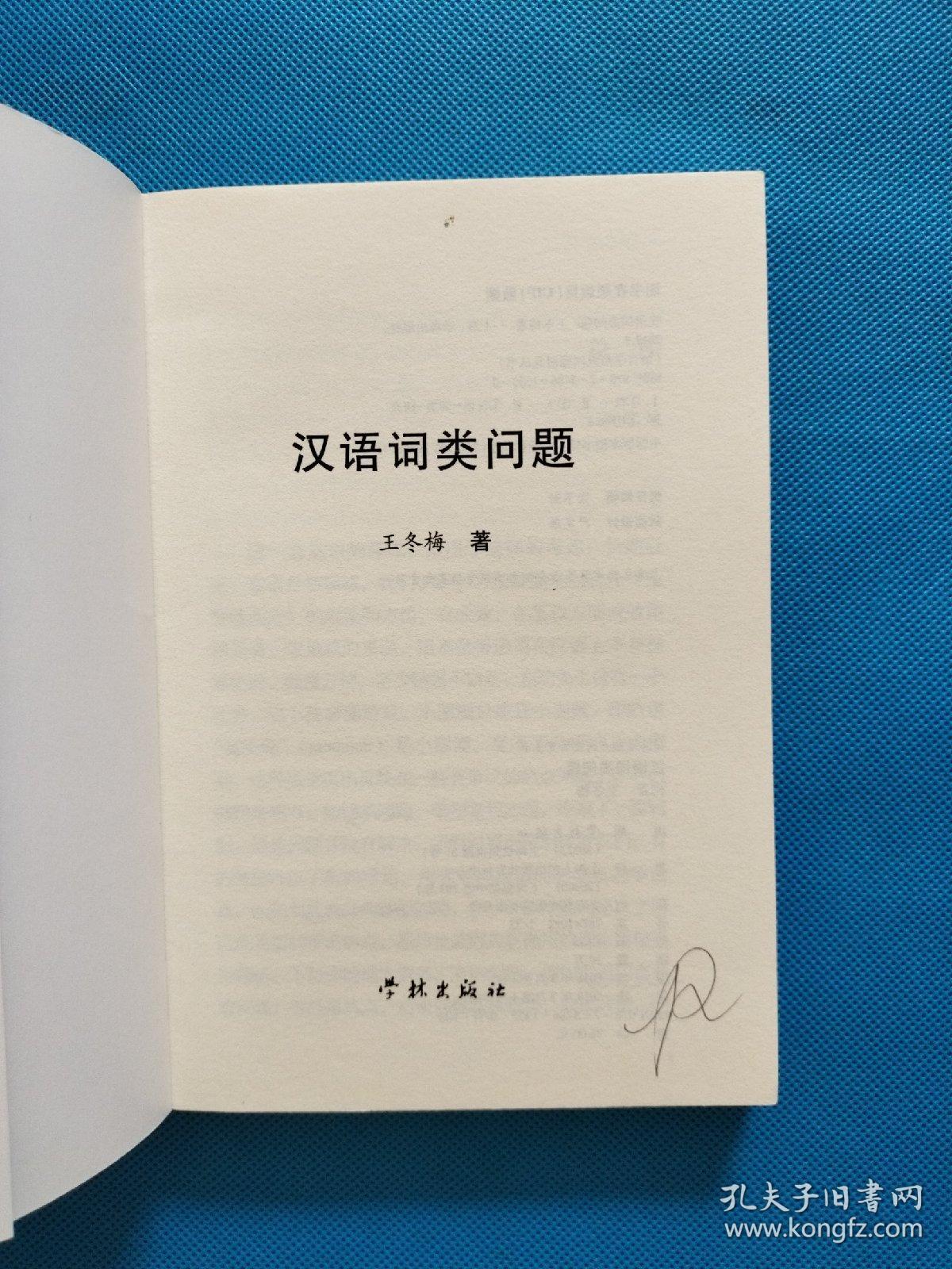 汉语词类问题（语言学热点问题研究丛书）【书内有铅笔划线】