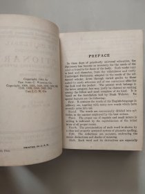 UNIVERSAL self-pronouncing DICTIONARY WITH AN ENCYCLOPEDIC APPENDIX  (Handy edition) 英文原版 1944 布面精装袖珍版 品相好  陈正岳 原藏书 封三又貼X珊乐藏书方章  封三前衬下有THE GRAPHIC ART BOOK CO., 店貼 （民国时名址）