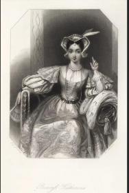 1837年英国雕版钢版画艺术莎士比亚画廊凯瑟琳公主