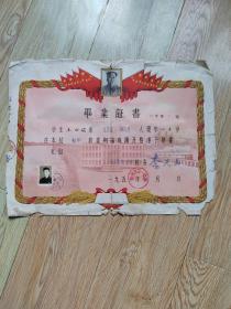 1956年 徐州市第一中学毕业证书