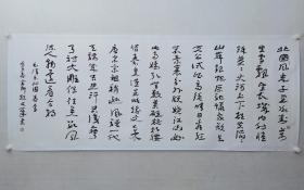 保真书画，沈阳市书协副主席，赵友章书法(章草·沁园春雪)一幅，纸本托片，尺寸69×180cm，带作者合影。赵友章，中国书协会员，沈阳市书协副主席。第二届、第三届中国书法兰亭奖艺术奖获得者。